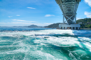 鳴門海峡の渦潮。淡路島の観光イメージ。