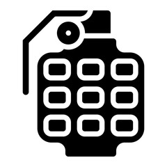 hand grenade glyph icon