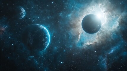 Cosmic Nebula and Planets in Stellar Surroundings