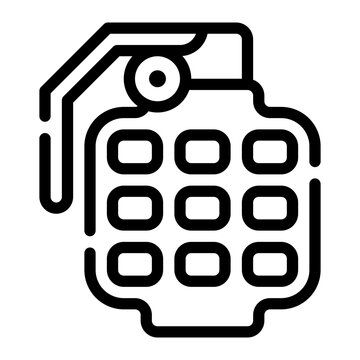 recommend clip art: hand grenade line icon