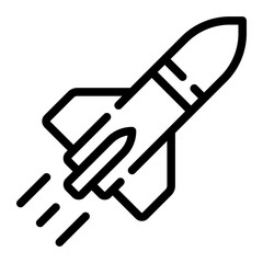 rocket line icon