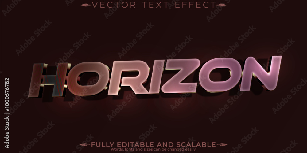 Wall mural Horizon editable text effect, editable space and universe text style