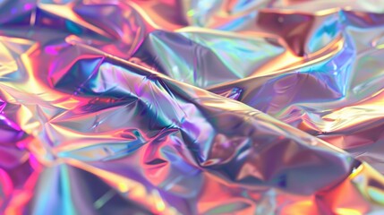 Fototapeta premium Captivating Holographic Prismatic Texture Shimmering with Vibrant Kaleidoscopic Patterns
