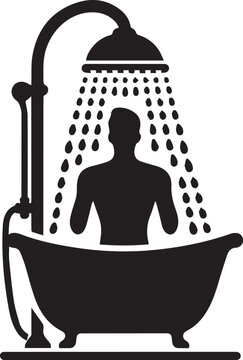 recommend clip art: Shower silhouette simple vector icon black and white