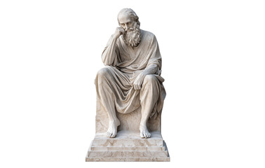 Marble Statue of Socrates, Philosopher in Thought 