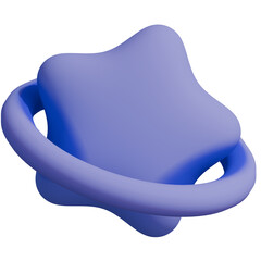 3d icon, 3d illustration, cute star, soft matte texture material, periwinkle purple color,  transparent background, y2k, playful and fun-loving design