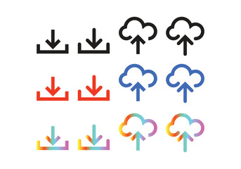 Download upload buttons symbol vector illustration for design elements.