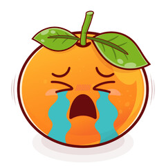 orange crying face cartoon cute