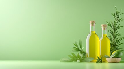 Organic Herb Infused Oils in Glass Bottles