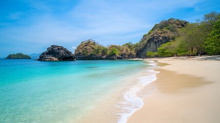 Fototapeta premium Tranquil Beach Escape in Indonesia