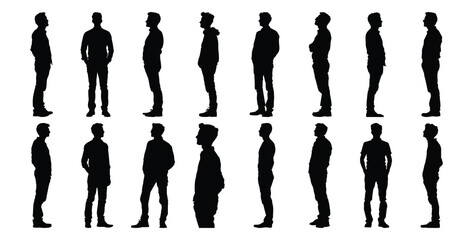Man silhouettes set, people pack of vector silhouette design, isolated background