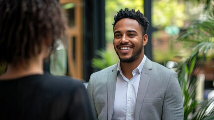 Fototapeta premium Positive Feedback Between Manager and Employee