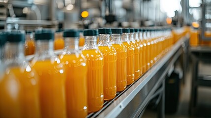 Automated Bottling Line for Fresh Juices in Factory