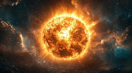 Obraz premium giant super nova in space, captured in wide angle from space, stary sky background, 4K