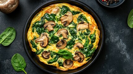 Savory Spinach and Mushroom Omelette
