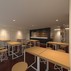 3d render container cafe coffee