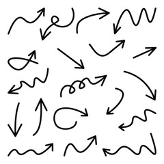 Set of Hand Drawn Doodle Arrow Vector Design