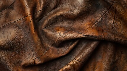 Fototapeta premium Close-Up of Worn and Weathered Leather with Rich Texture