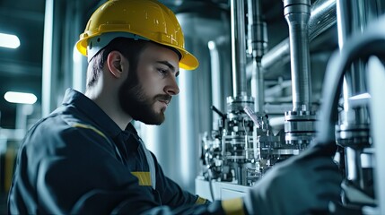 Technician Inspecting Equipment On Site