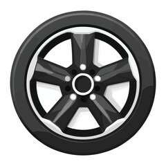 Obraz premium A flat vector of an automotive wheel with no background