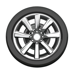 Obraz premium A flat vector of an automotive wheel with no background