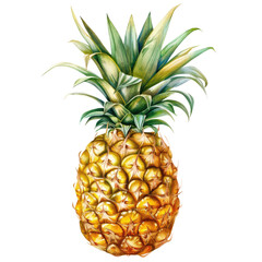 Fototapeta premium pineapple illustration isolated on transparent white background, clipping path