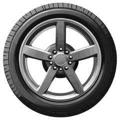 Obraz premium A flat vector of an automotive wheel with no background
