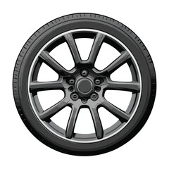 Fototapeta premium A flat vector of an automotive wheel with no background