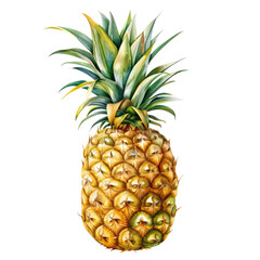 Fototapeta premium pineapple illustration isolated on transparent white background, clipping path