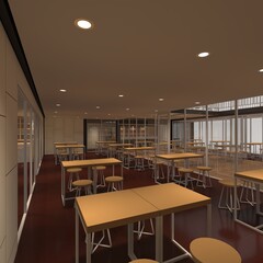 3d render container cafe coffee