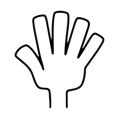 開いた右手のアイコン（手の甲）