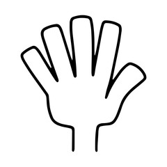 開いた左手のアイコン（手の甲）