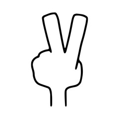 ピースをする左手のアイコン