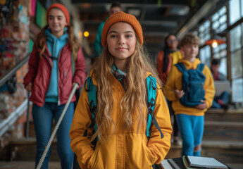 Students doing activities, fun and creative atmosphere