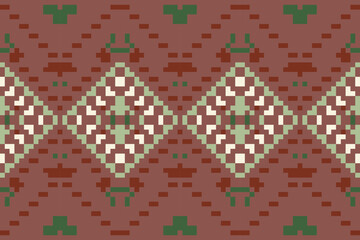 Pixel Geometric Arabic Paper Patternfolk Embroidery, Aztec Geometric Ornament Print. Design for Carpet, Wallpaper, Clothing, Wrapping, Fabric
