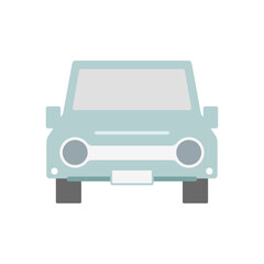 かわいい車のフラットアイコン(緑色)