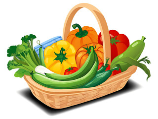 A Basket of Fresh Vegetables