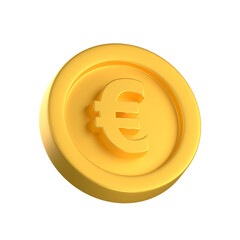 gold coin with euro sign, 3d render