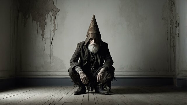 in a dimly lit room a cryptic schlocky gnome image