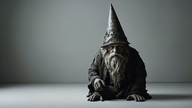 in a dimly lit room a cryptic schlocky gnome image