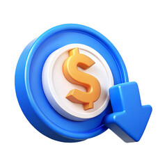 Obraz premium Currency devaluation 3d cartoon style illustration