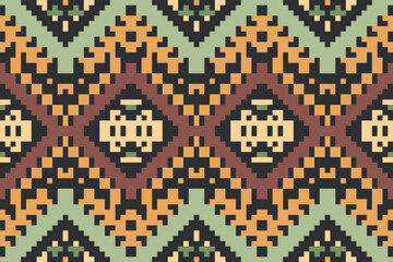 Native Philippine Ethnic Patternfolk Embroidery, Aztec Geometric Ornament Print. Design for Carpet, Wallpaper, Clothing, Wrapping, Fabric
