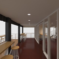 3d render container cafe coffee