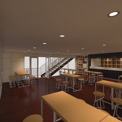 3d render container cafe coffee