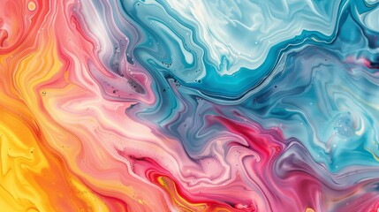 Flowing Liquid Colors in Dynamic Abstract Digital Art Composition