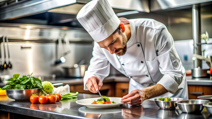 chef preparing food in kitchen