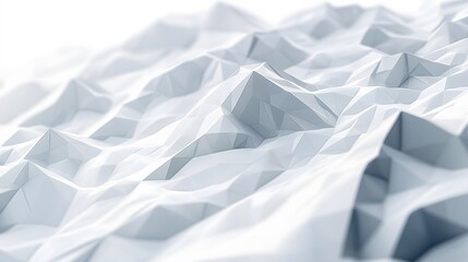 Obraz premium Abstract White Geometric Surfaces with Faceted and Layered 3D Polygon Shapes_4
