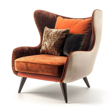 recommend clip art: A armchair with cushions with a white background