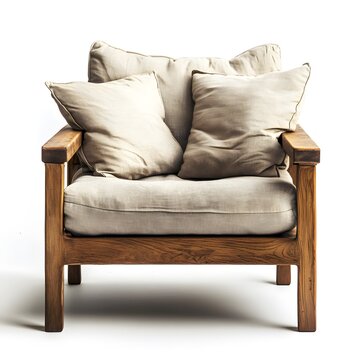 recommend clip art: A armchair with cushions with a white background