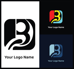 "B" letter logo with dynamic abstract design